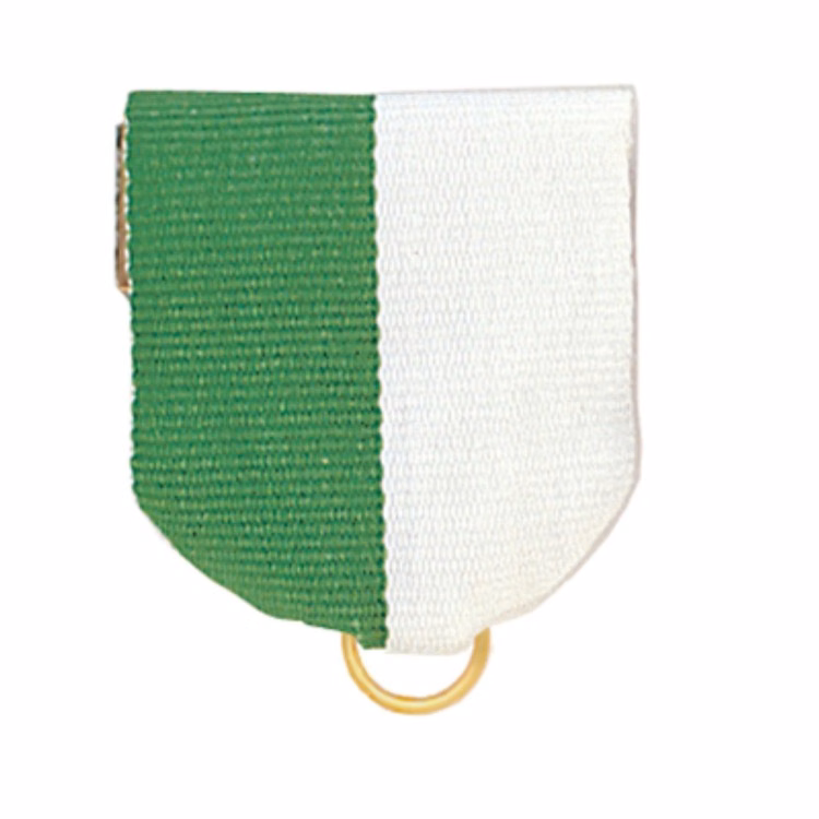 Green/White Pin Drape Ribbon with Jump Ring