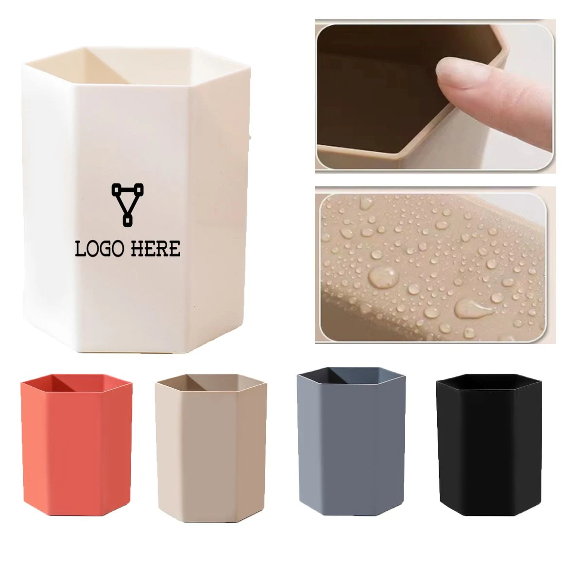 Smooth Burr-Free Thickened PP Hexagonal Office Pen Organizer For Home & School 1