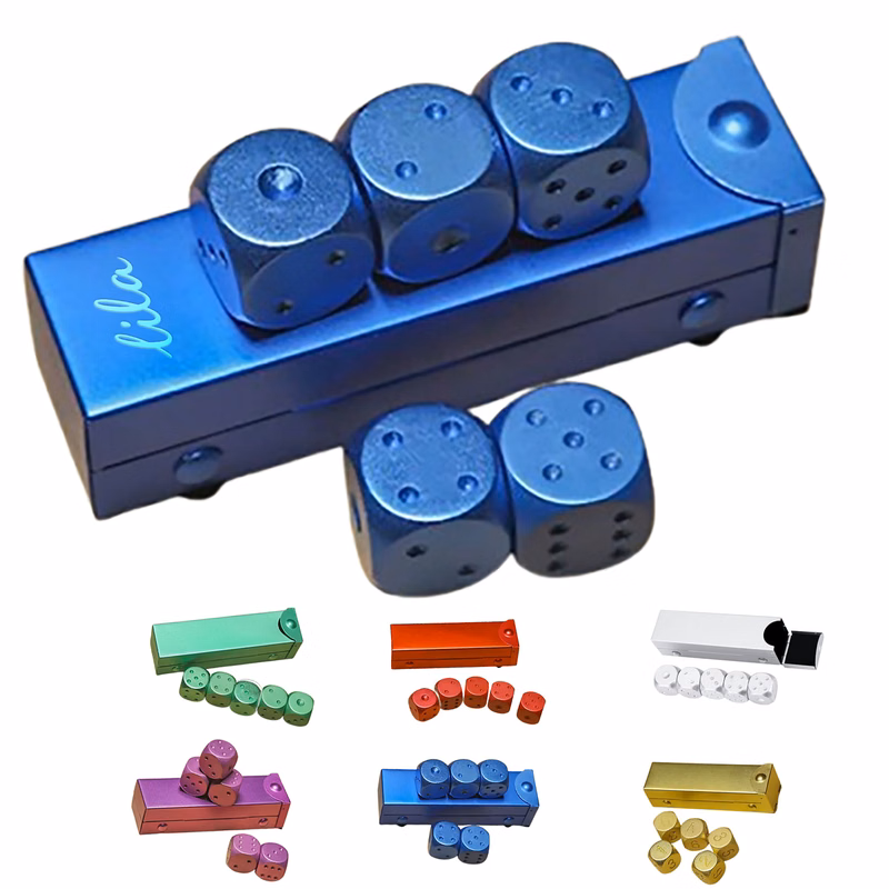 5PCS Aluminum Alloy Dice Set w/ Box