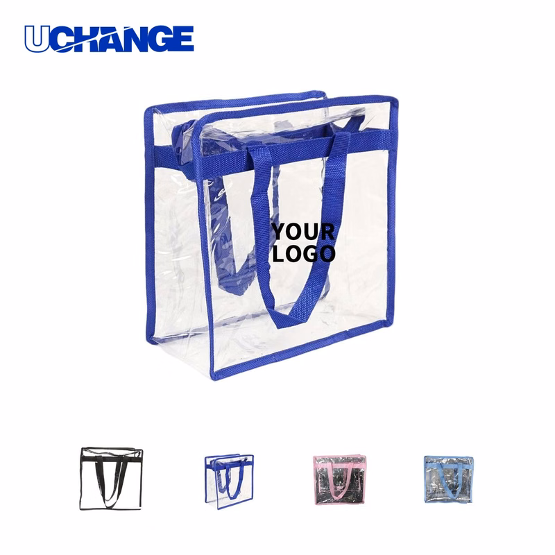 PVC Clear Tote Bag Carrier with Zipper Closure