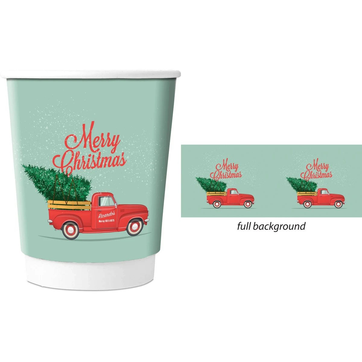 Holiday Themed 8 oz Double Wall Cup 1