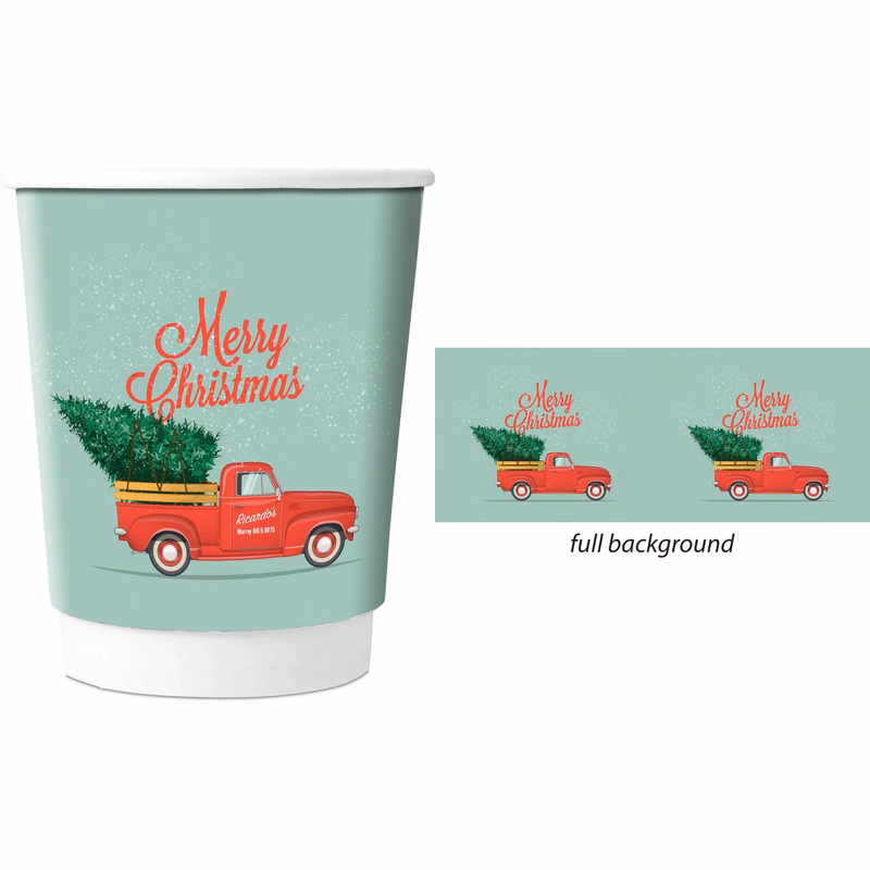 Holiday Themed 8 oz Double Wall Cup