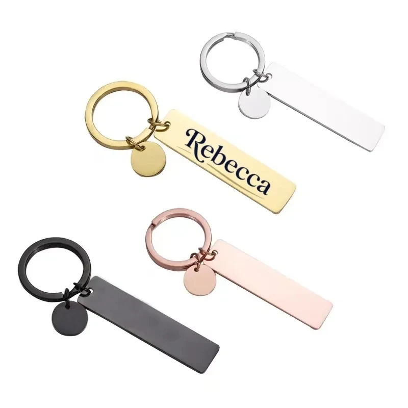 Customized rectangular hang tag keychain 1