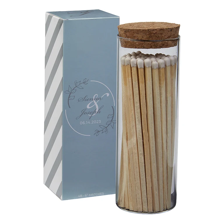 "Alight" Glass Match Stick Jar - 48 count - with Fully Customized Gift Box 1