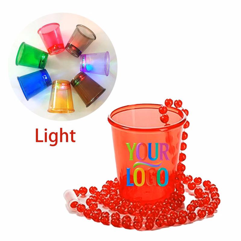 LED Light Up Shot Glass Beaded Necklace