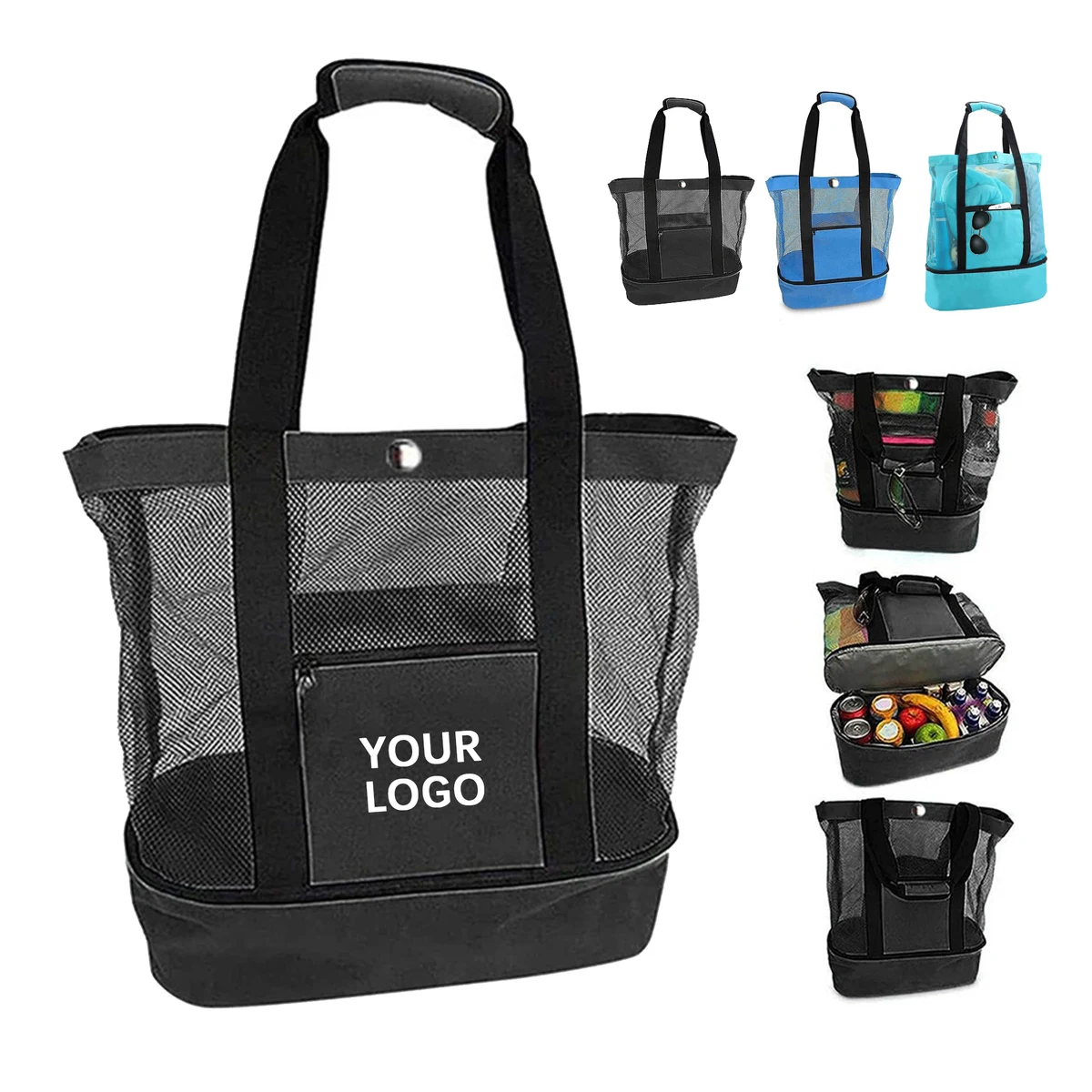 Insulated Beach Tote Cooler 19.7" x 6" x 15.8" 1