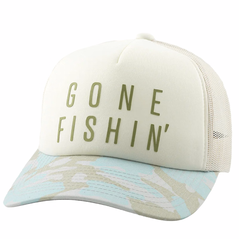 HUK® 'Gone Fishin' Graphic All Day Trucker Hat with Custom Logo