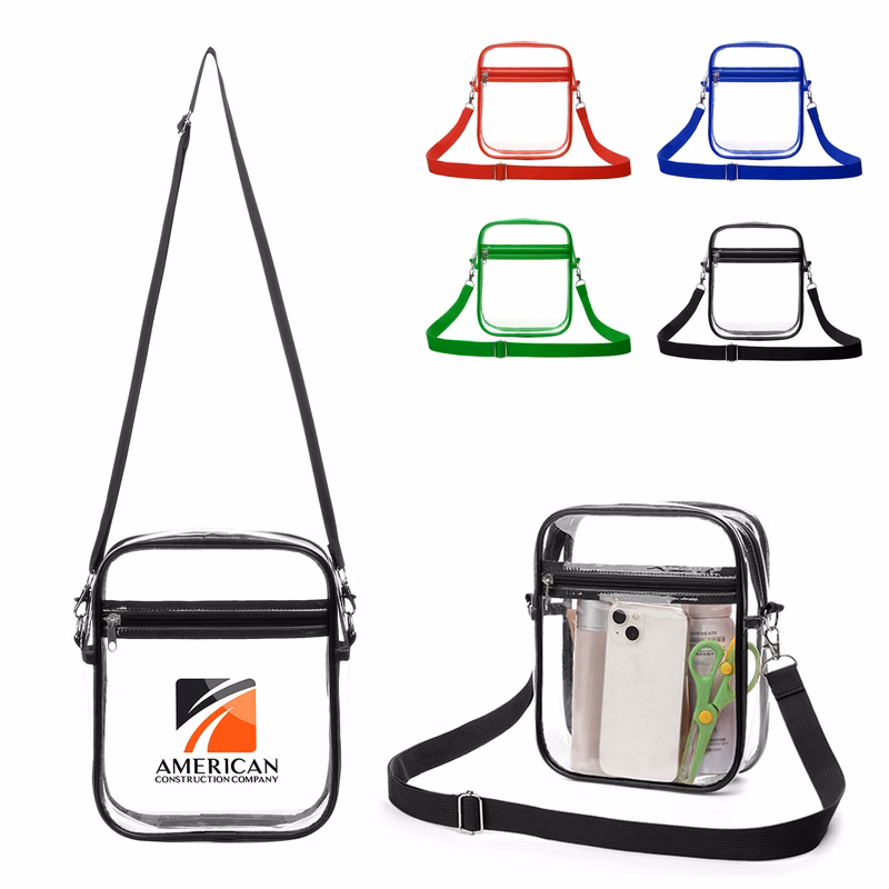 Clear PVC Crossbody Stadium Bag (Ocean)