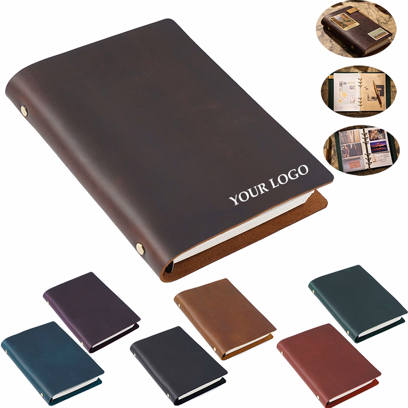 A5 Vintage Crazy Horse Genuine Leather Journal Diary Notebook