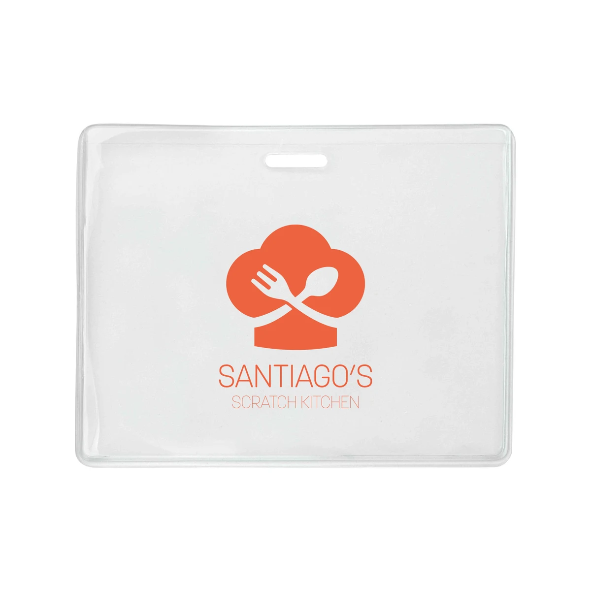 3.91" W x 3.06" H - Horizontal Clear Vinyl Badge Holder (1 Color Imprint) 1