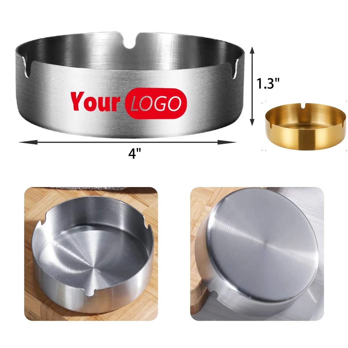 MOQ 50 PCS Stainless Steel Ashtray 1