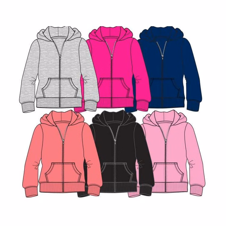 Girl's Fleece Zip Hoodies - Size 7-16 Assorted Colors