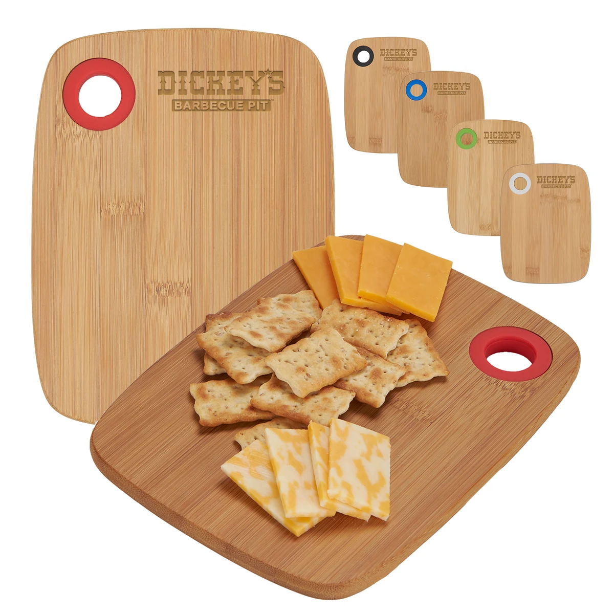 Small Bamboo Cutting Board w/Silicone Ring 1