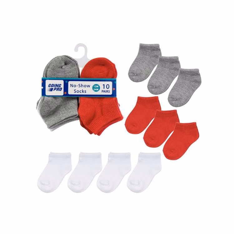 Boys' No-Show Socks - Assorted 12-24M 10 Pk