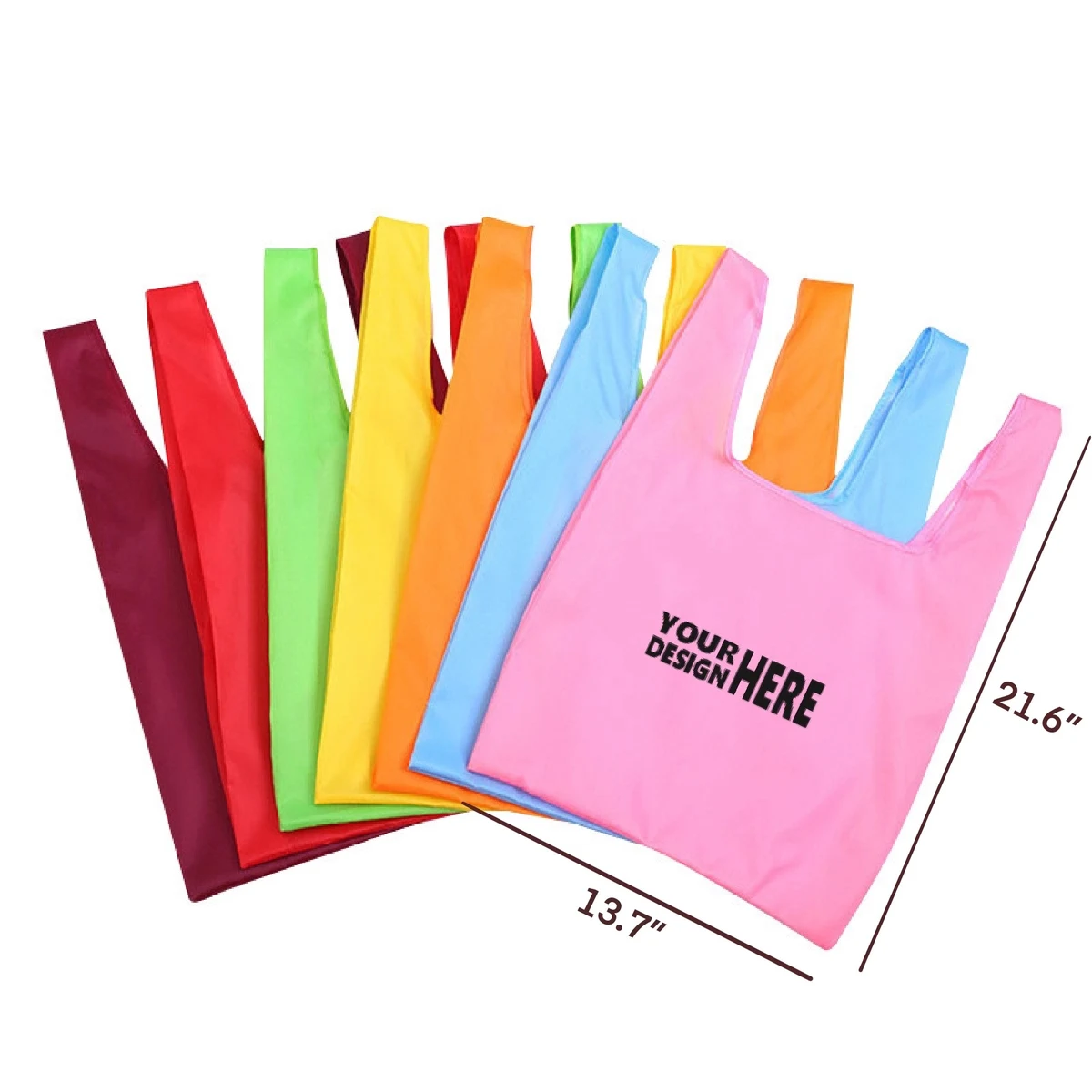 Polyester Folding Shopping Bag MOQ 100PCS, custom tote bag with logo imprint 1
