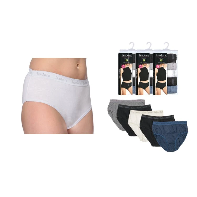 Women's Cotton Briefs - Classic Colors 5 Pack Sizes 5-7 1