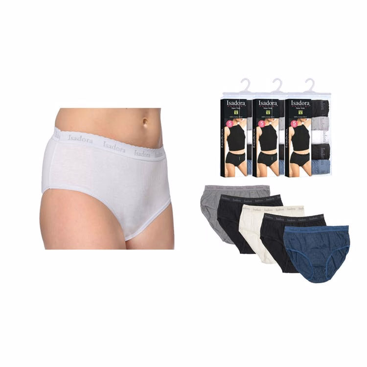Women's Cotton Briefs - Classic Colors 5 Pack Sizes 5-7