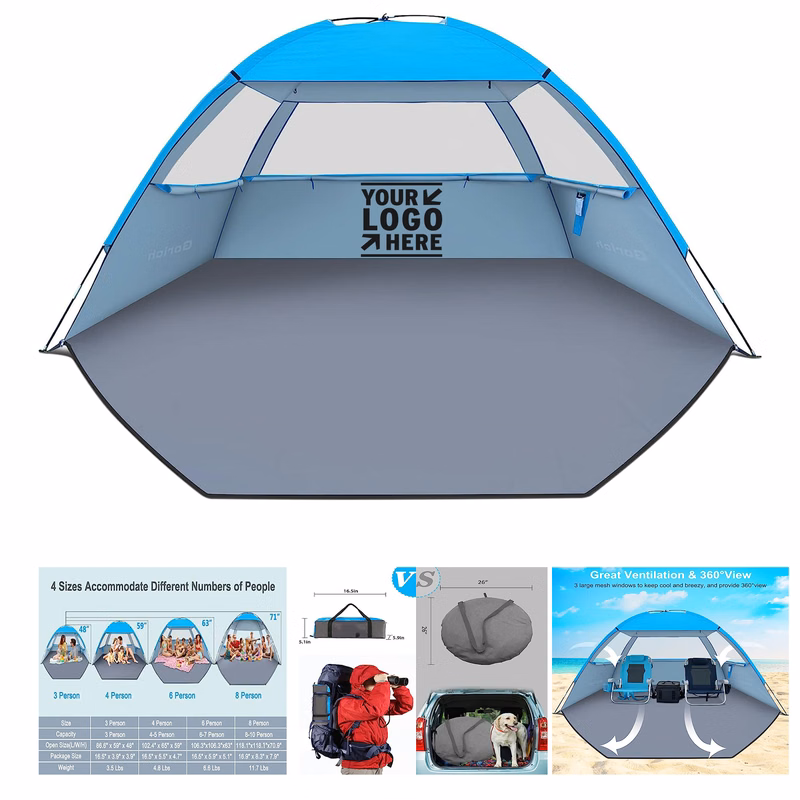 Beach Shade Tent for 3/4-5/6-7/8-10 Person