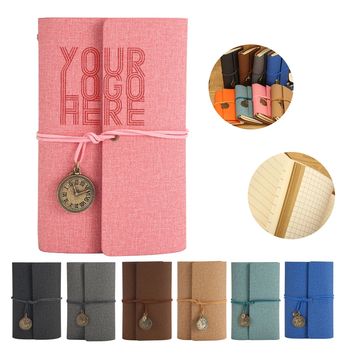 Full Color Pu Leather A6 Strappy Notebook 1