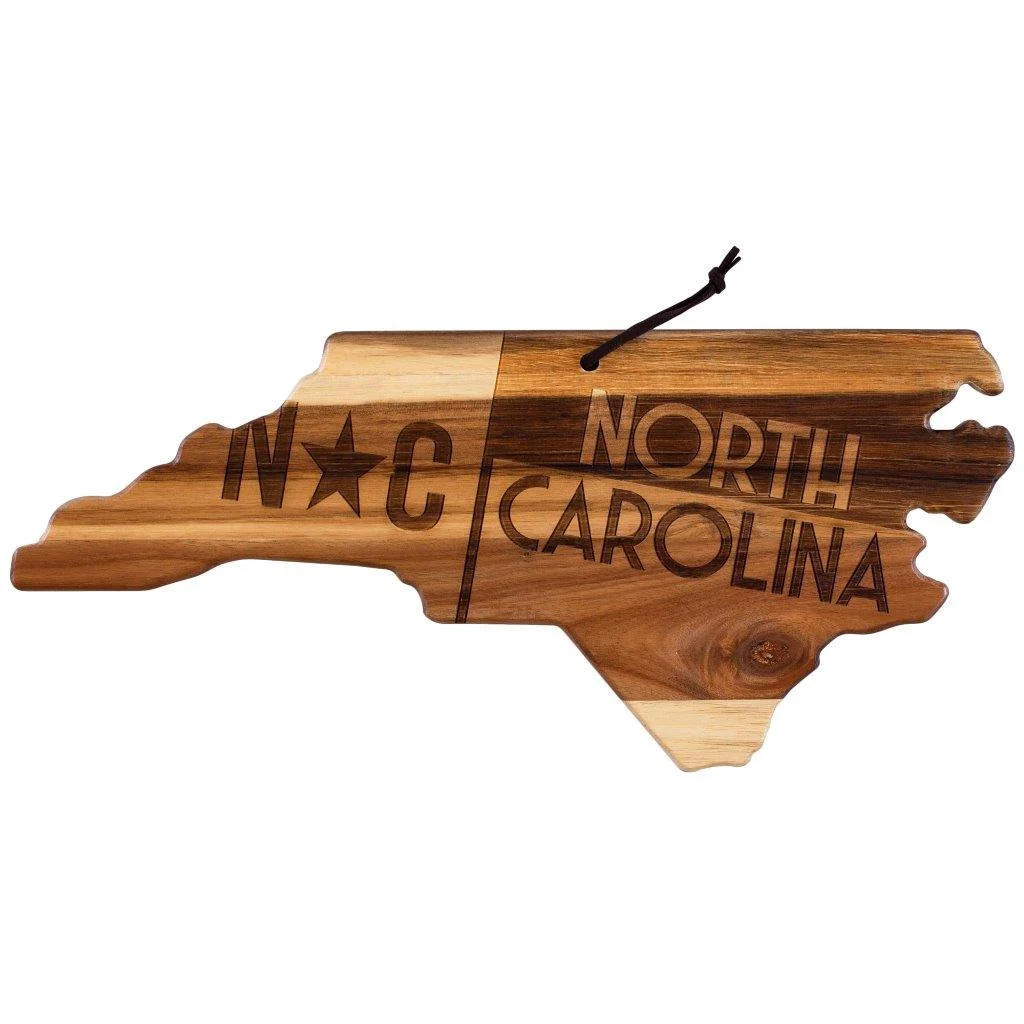 Rock & Branch® Origins Series North Carolina State Shaped Wood Serving and Cutting Board 1