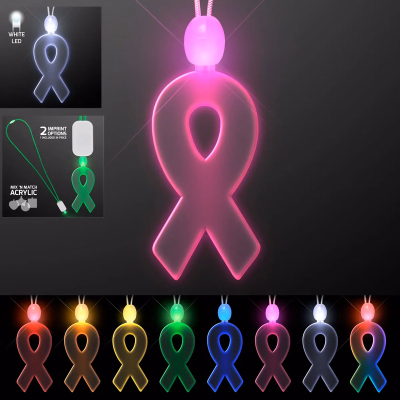 Light-up acrylic ribbon LED necklace
