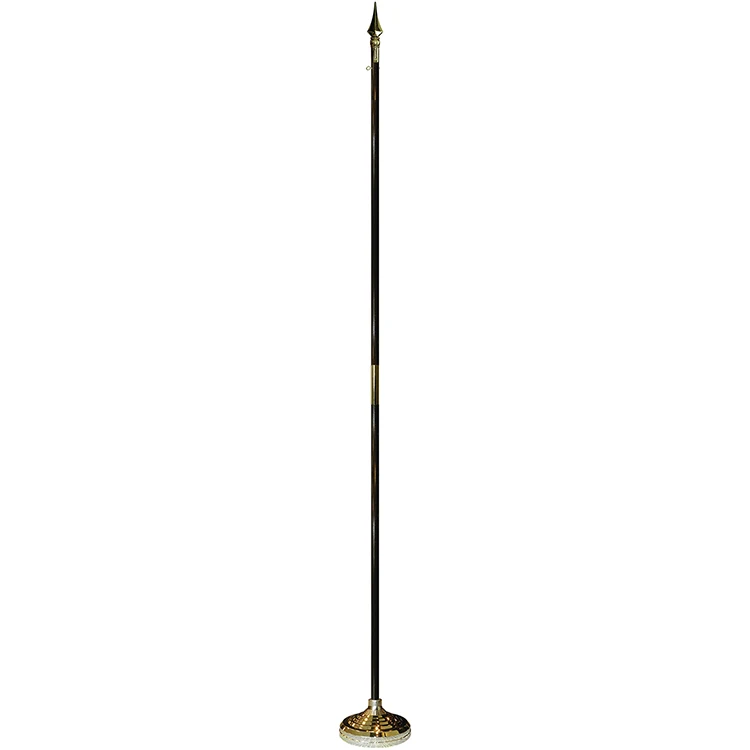 8' x 1-1/4" Flagpole Mounting Set w/Gold Spear Top Ornament 1