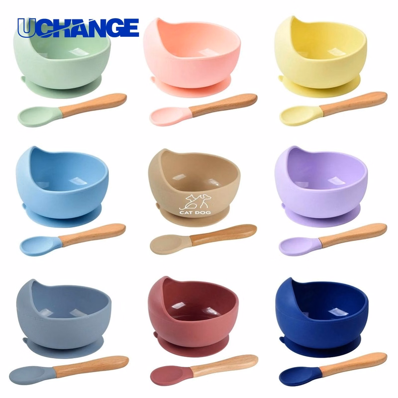 Non Slip Baby Silicone Feeding Bowl Set