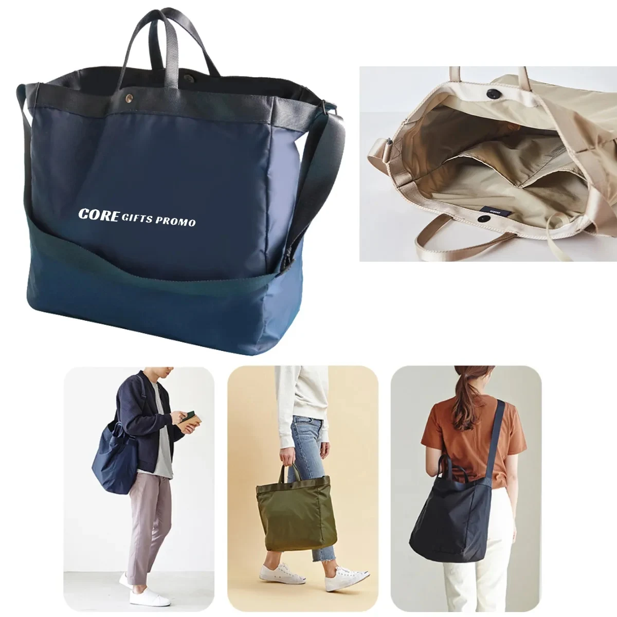 Nylon Lightweight Portable Shoulder Tote Bag Handbag 1
