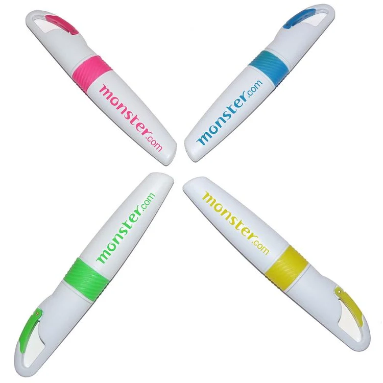 Highlighter pen with carabiner clip 1