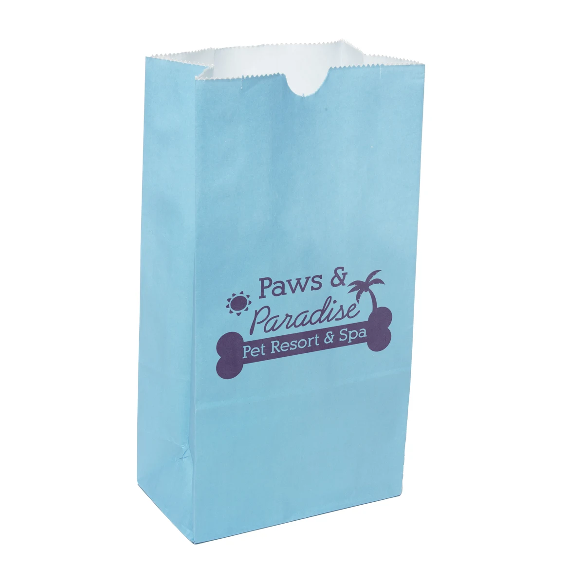 One Color Colored SOS Paper Bag Blue (5" x 9.75" x 3.125") 1