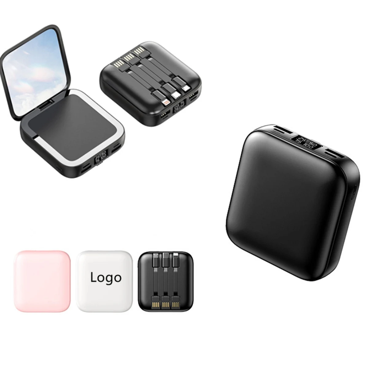 Mirror Power Bank w/LED Lights 1