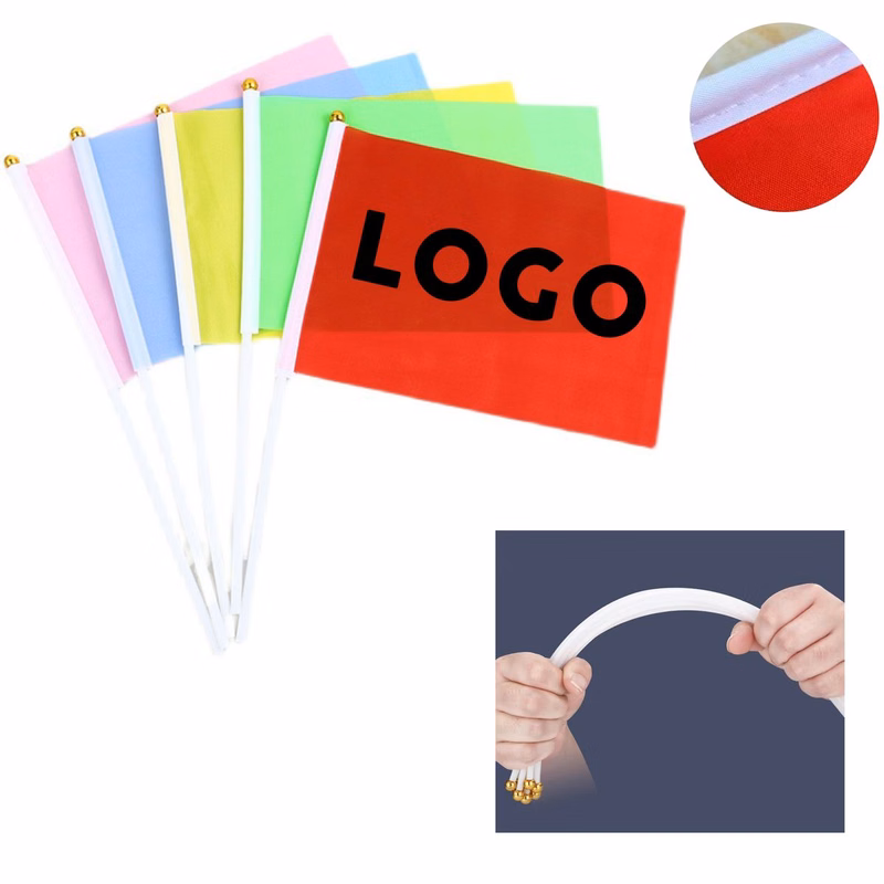 Custom Printed Full Color Mini Rainbow Hand Flags