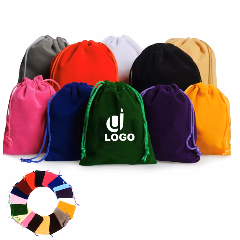 MOQ50 6" x 8" Big Drawstring Velvet Bag