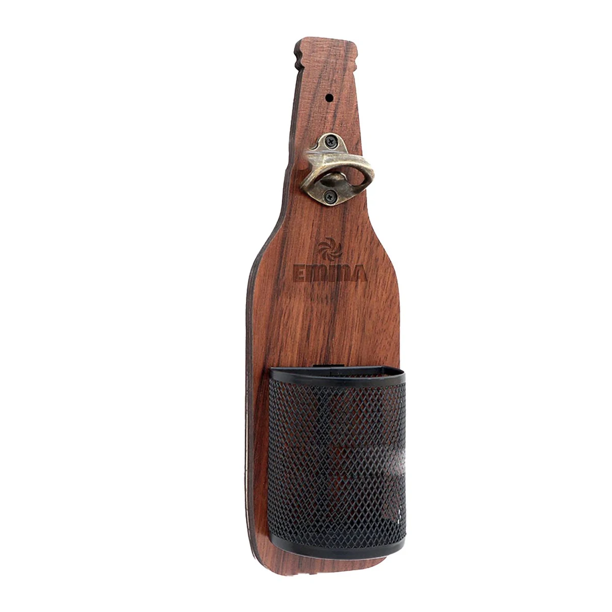 Wooden Bottle Opener Wall Mounted W/ Cap Catcher 1