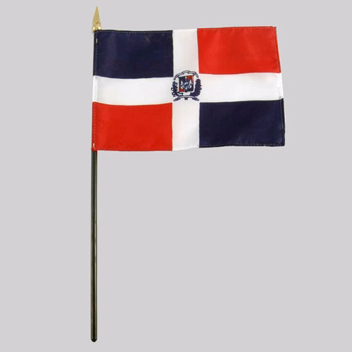 4"x6" Dominican Republic Flag With 10" Pole - Dominican Flag