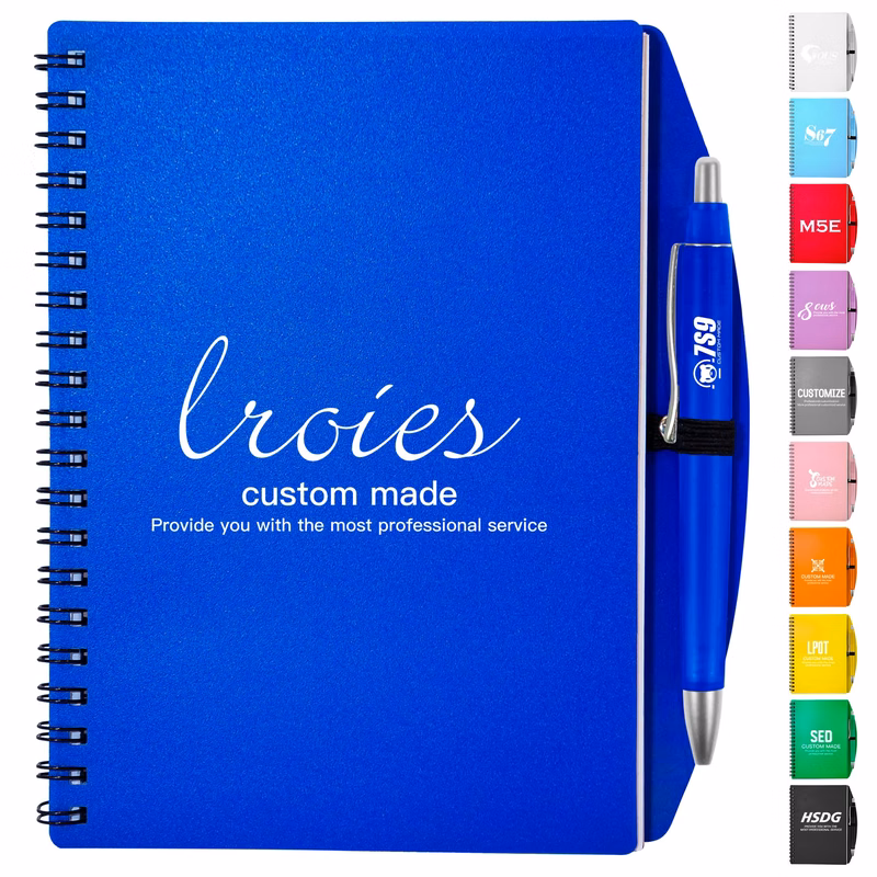 Wave Spiral Notebook With Pen