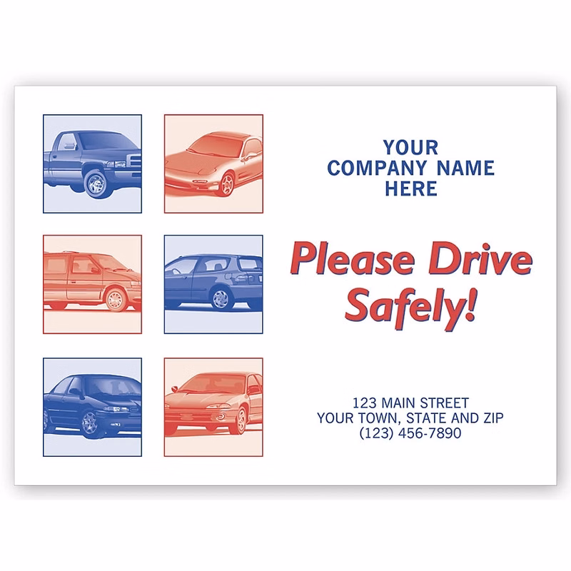 Auto Floor Mats, "Please Drive Safely!"