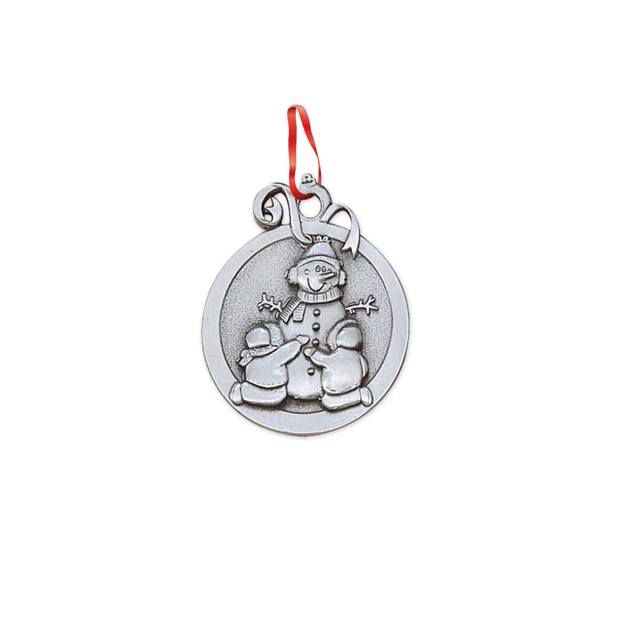 3D Ornament (2 -in. dia. Children Building Snowman) 1