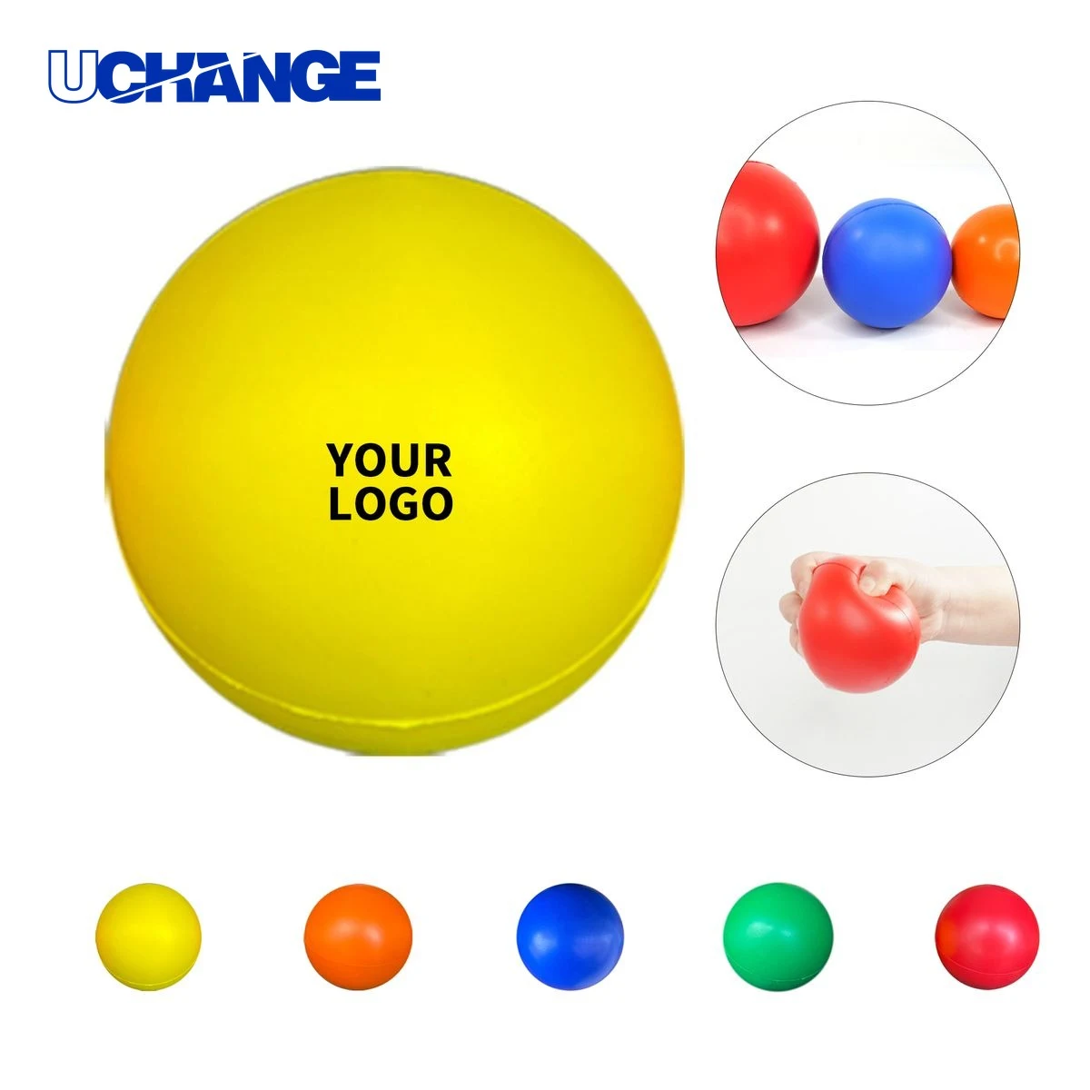 Round Foam Stress Relief Ball Squeeze Toy 2.5" Diameter 1