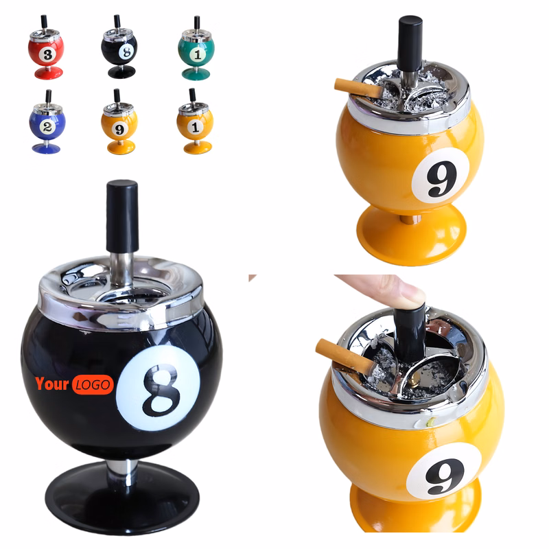 Covered Smokeless Spherical Metal Ashtray