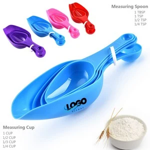 Dual Head 4 In 1 Plastic Measuring Cup And Spoon Set With Volume Mark 1