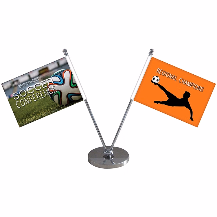 5.1-6.9" Metal Telescopic Flagpole with Two Double Sided Flags
