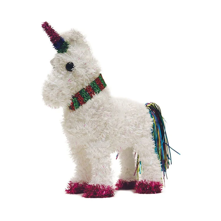 Large Tinsel Unicorn Decorations - 10" 1