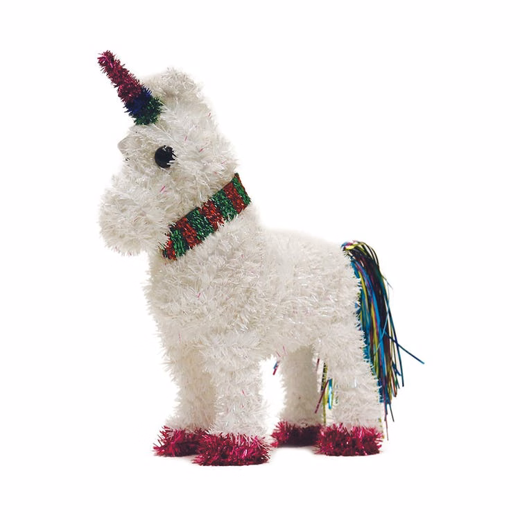 Large Tinsel Unicorn Decorations - 10"