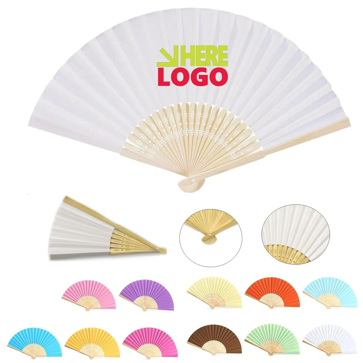 Iridescent Festival Party Bamboo Hand Fan 1