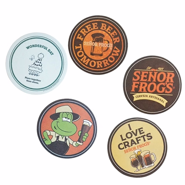 Customized 4 Inch Full Color Round Pulp Board Coasters