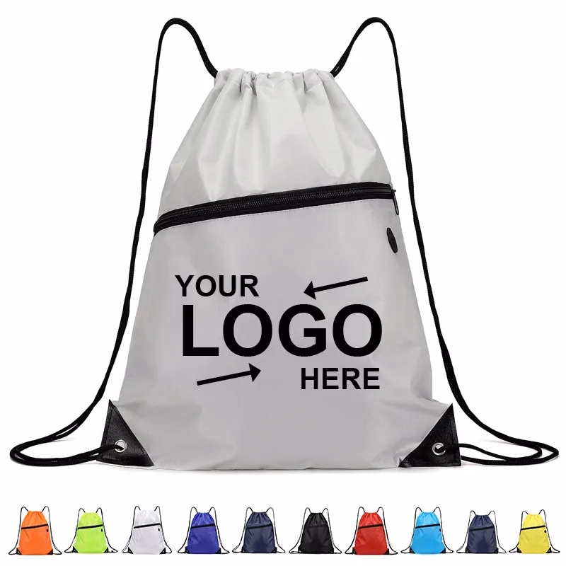 Drawstring Backpack With Earbuds Slot
