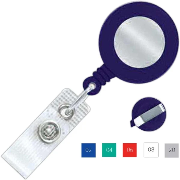 Round Reflective Plastic Clip-On Badge Reel 1