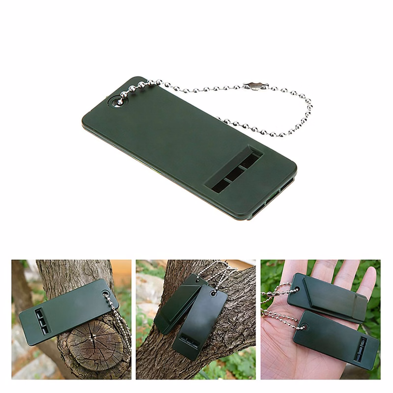 Flat Safety Whistle w/Chain