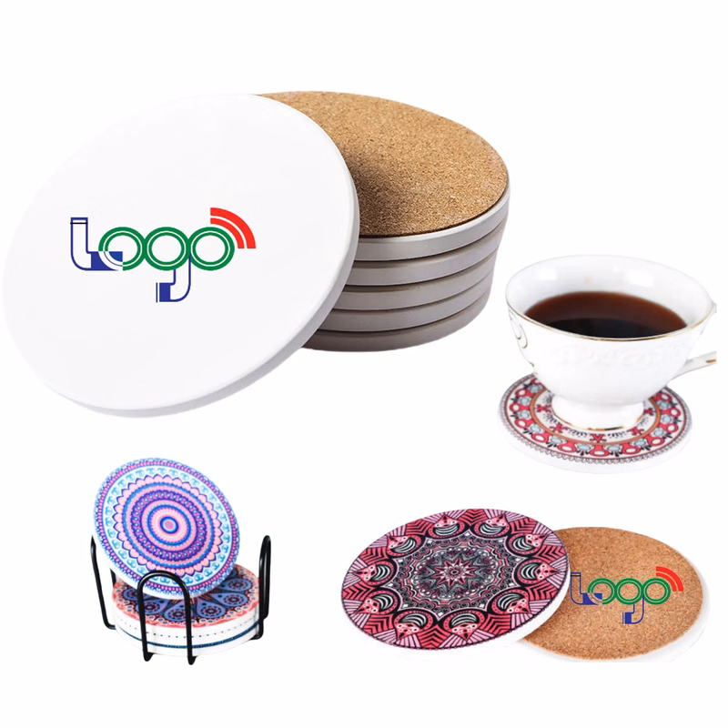 Round Stone Ceramic Coasters
